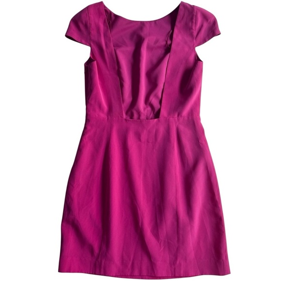 Tibi New York 100% Silk Pink Mini Dress Sz 4 Open Back Cocktail Party Barbie - Picture 8 of 11